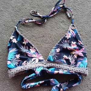 Ninety-Nine large floral bathing suit top